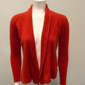 Margaret O’Leary Cashmere Sweater Shawl Collar Cardigan in Orange Size M